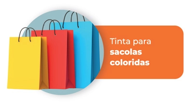 Tinta para sacolas coloridas